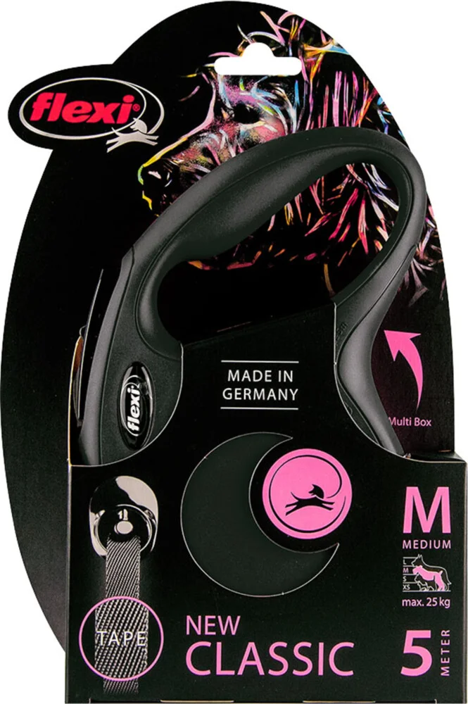 Flexi Rollijn Classic Tape 5 mtr tot 25 kg Zwart