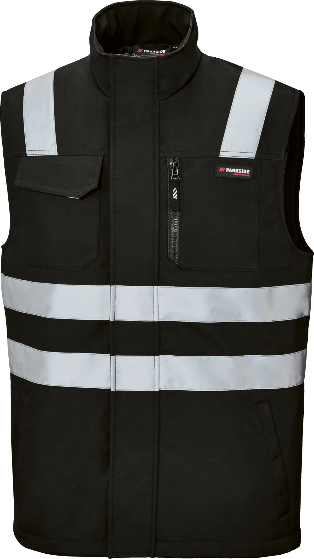 PARKSIDE PERFORMANCE Heren softshell bodywarmer, reflecterend (Zwart, XXL)