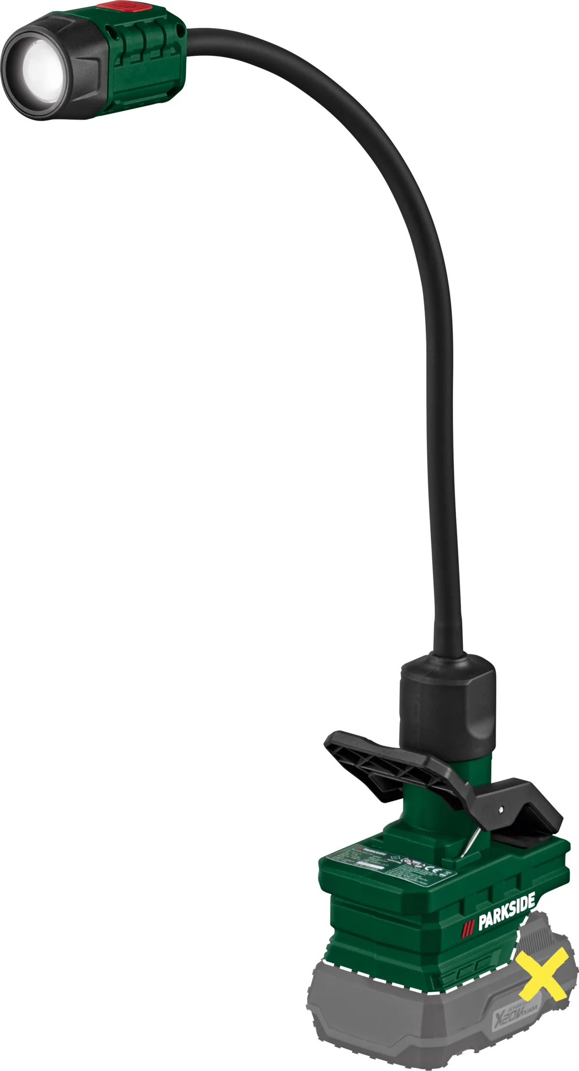 PARKSIDE Accu-klemlamp 20 V zonder accu en lader (Spotlight)
