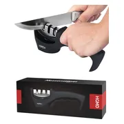 HGMD Luxe Messenslijper - 3 Standen - Zwart - Antislip - Scharenslijper - Messen slijper - Knife sharpener