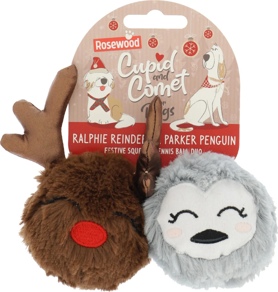 Rosewood Hondenspeelgoed Cupid & Comet Rendier & Pinguïn Duo 2 stuks