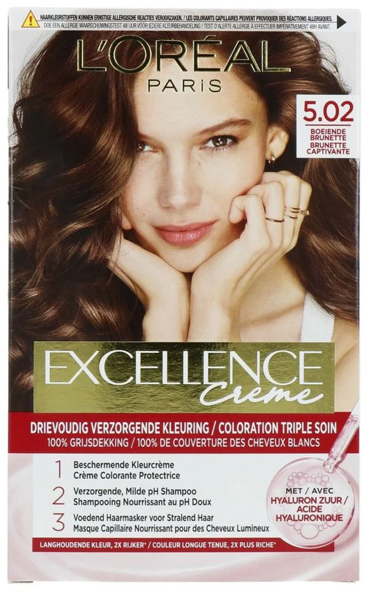 L'Oréal Excellence Crème Permanente Crèmekleuring 5.02 Boeiende Brunette