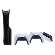 Sony PlayStation 5 Slim Disc Edition + Covers Zwart + Extra Controller Wit + Oplaadstation