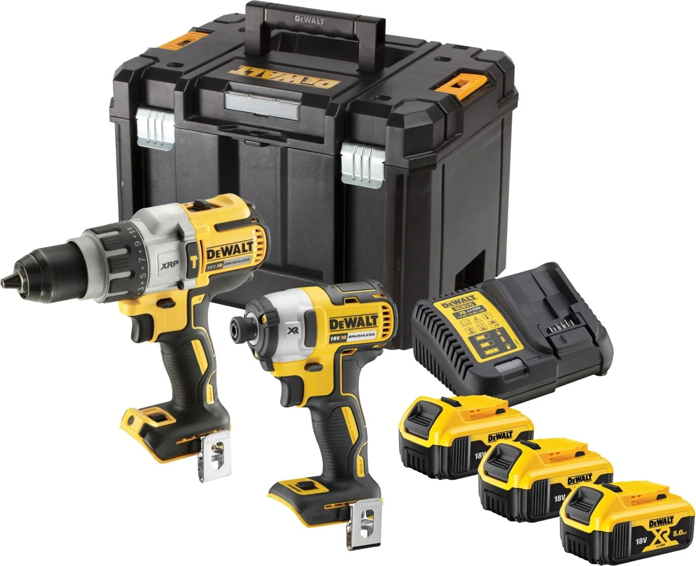 DeWALT DCK276P3T Accu combiset 2-delig (DCD996 + DCF887) 18V XR (3x) 5.0Ah in TSTAK