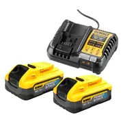DeWALT DCB1104H2 Starterset 2x Accu 5.0Ah POWERSTACK 18V XR + Multilader DCB1104