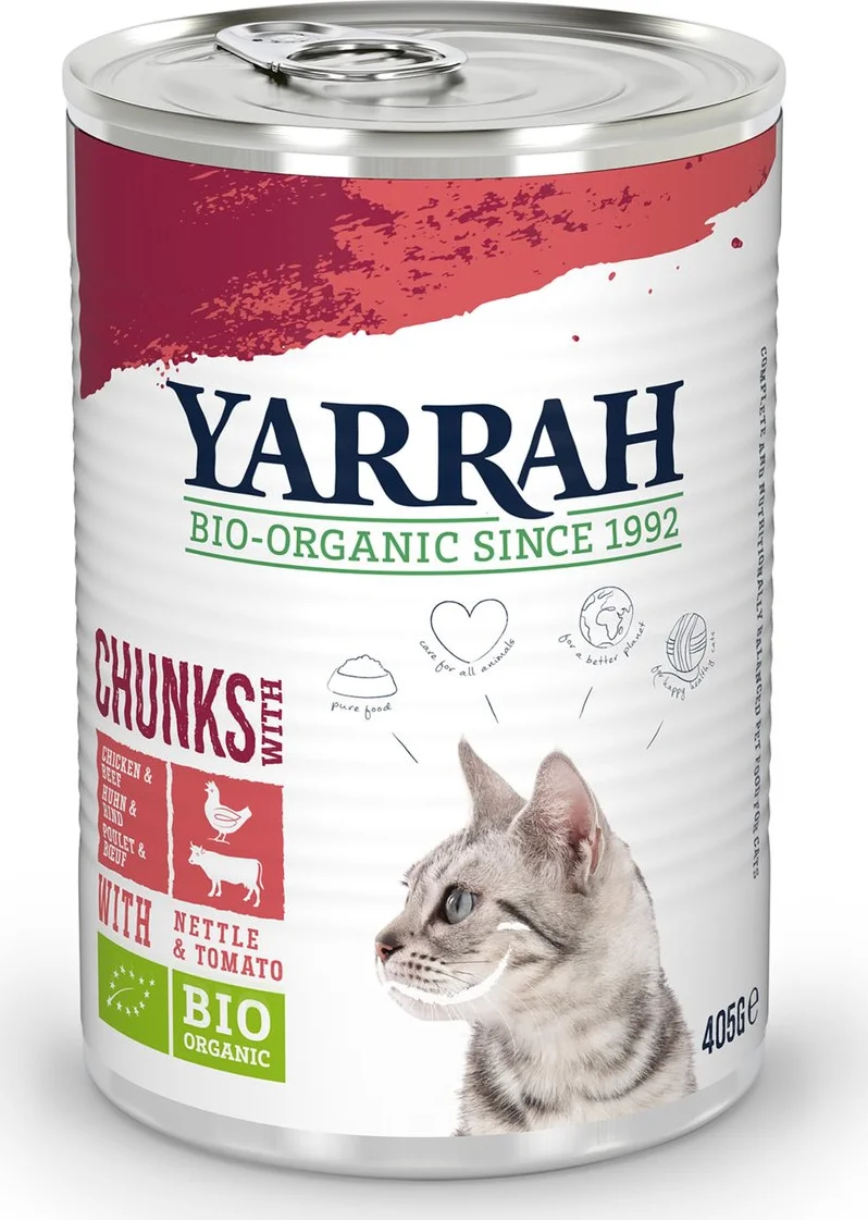 Yarrah Bio Kattenvoer Chunks Kip & Rund 405 gr