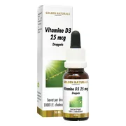 Golden Naturals Vitamine D3 25mcg Druppels 20ML