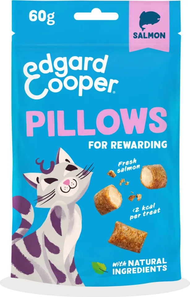 8x Edgard & Cooper Adult Pillows Kattensnack Zalm 60 gr