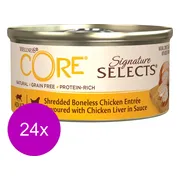 24x Wellness Core Kattenvoer Signature Selects Shredded Kip - Kippenlever 79 gr