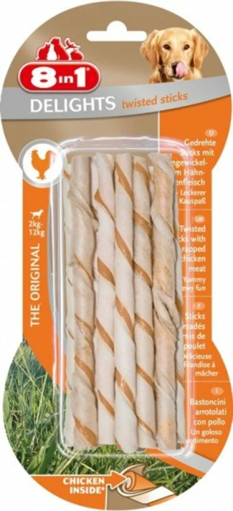10x 8in1 Delights Pro Dental Twist Sticks Kip 10 stuks