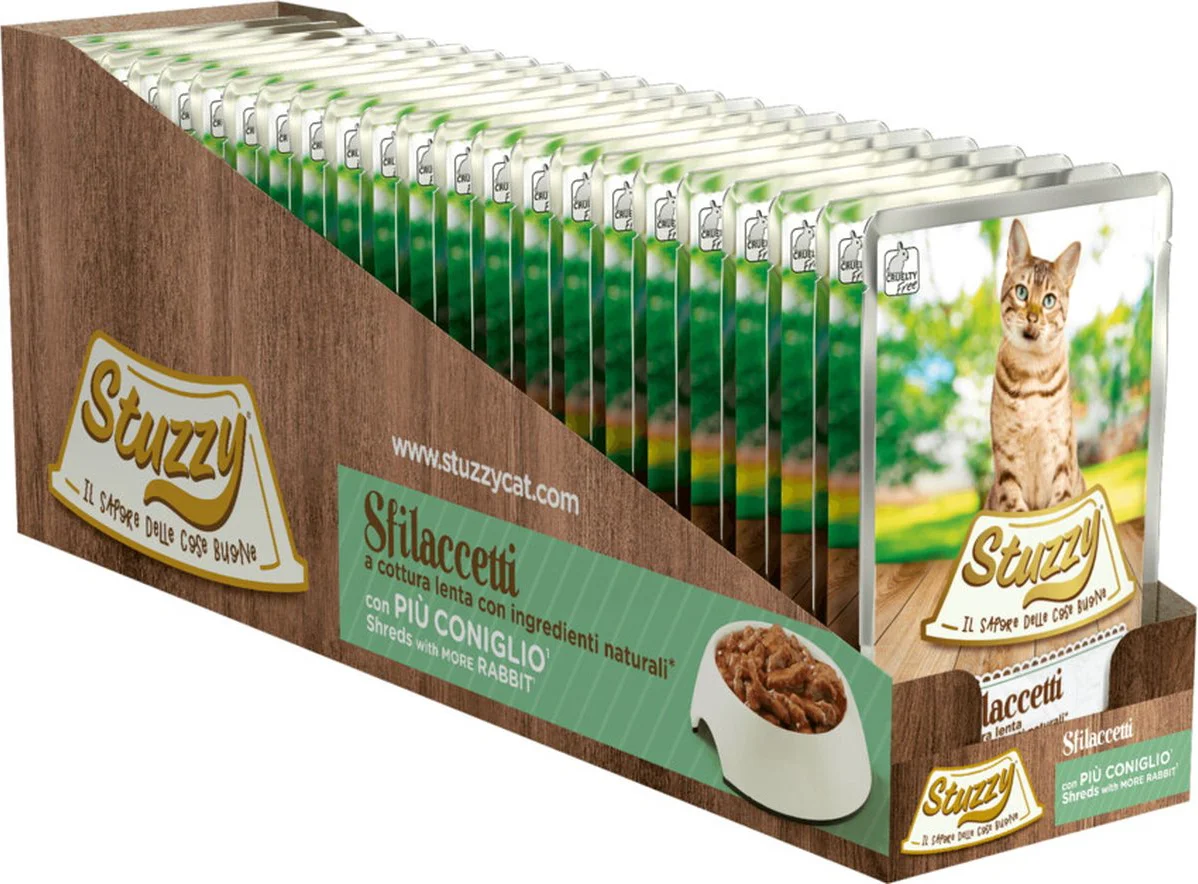 24x Stuzzy Kat Shreds Konijn 85 gr