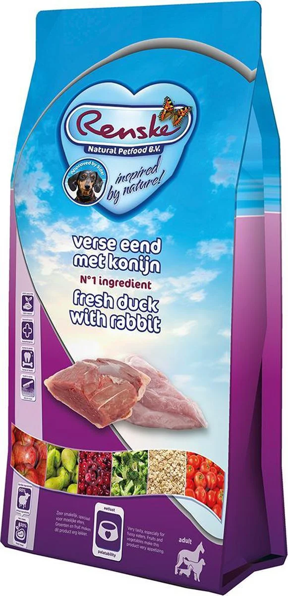 Renske Super Premium Adult Hondenvoer Eend - Konijn 12 kg