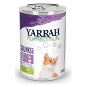 12x Yarrah Bio Kattenvoer Chunks Kip & Kalkoen 405 gr