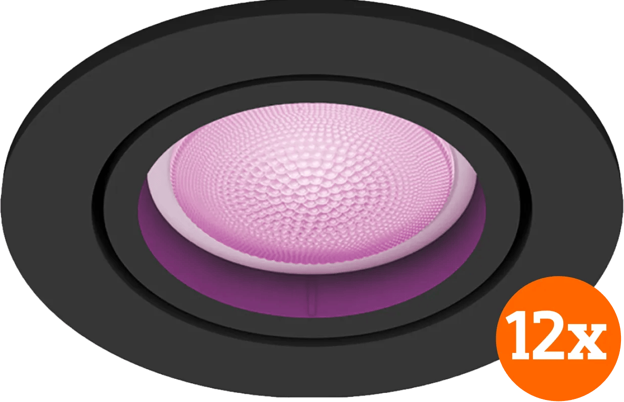 Philips Hue Centura inbouwspot White and Color - rond - Zwart - 12-pack
