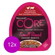 12x Wellness Core Hondenvoer Small Savoury Medleys Kip - Rund 85 gr