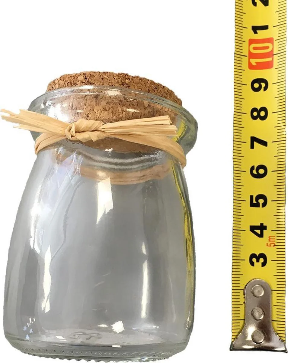 Glazen potjes met deksel 7,5 cm - mini voorraadpot met Kurk deksel