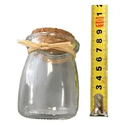 Glazen potjes met deksel 7,5 cm - mini voorraadpot met Kurk deksel