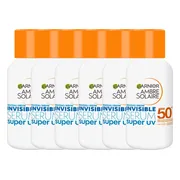 6x Garnier Ambre Solaire Face Super UV Invisible Serum SPF 50+ 30 ml