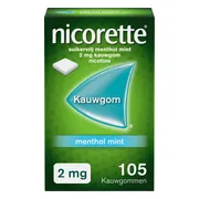 Nicorette Suikervrij Kauwgom Menthol Mint 2mg 105ST