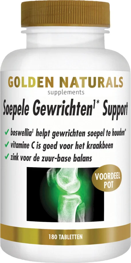 2x Golden Naturals Soepele Gewrichten & Kraakbeen 180 tabletten