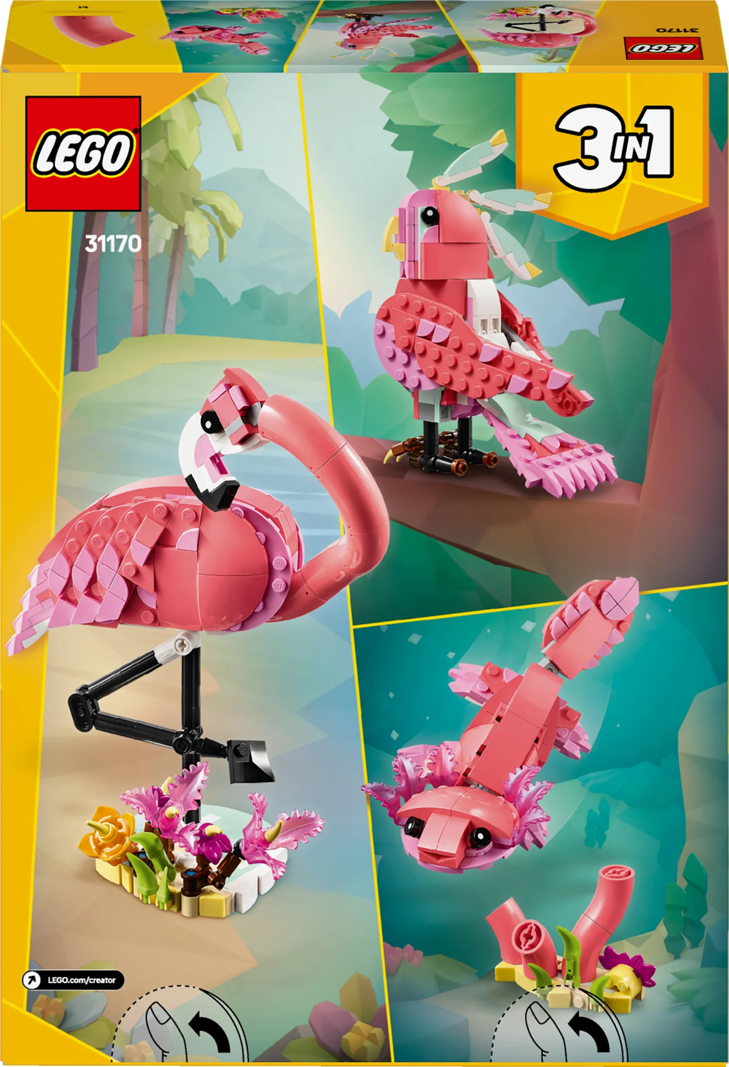 LEGO® Creator 3in1 Wilde dieren: roze flamingo set - 31170
