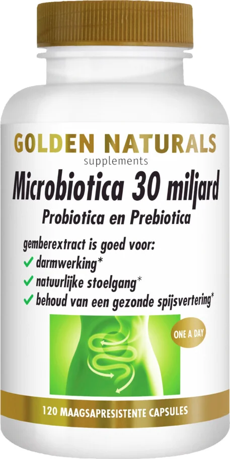 2x Golden Naturals Microbiotica 30 Miljard 120 vegacapsules