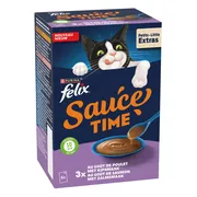 Felix Kattensnack Sauce Time Kip & Zalm 6x40 gr