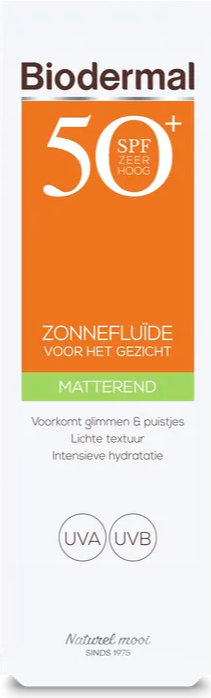 Biodermal Matterende Zonnefluïde Gezicht SPF50+ 40 ML