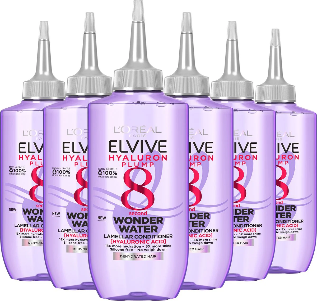 6x L'Oréal Elvive Hydra Hyaluronic Wonder Water 200 ml