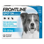 Frontline Spot On Anti Vlooien en Teken Druppels Hond 10 - 20 kg 6 pipetten
