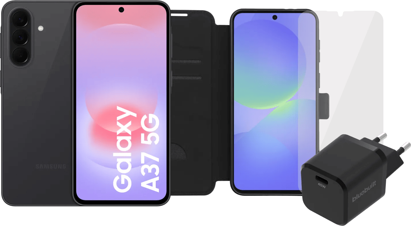 Samsung Galaxy A37 256GB Zwart 5G + Compleet Accessoirepakket