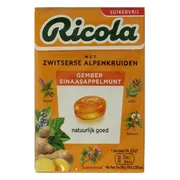 Ricola Gember Sinaasappelmunt Suikervrij Doosje 50GR