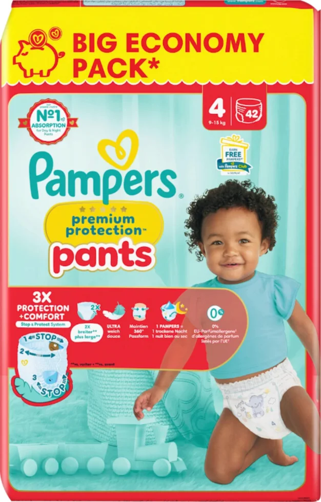 2x Pampers Premium Protection Luierbroekjes Maat 4 (9-15kg) 42 stuks