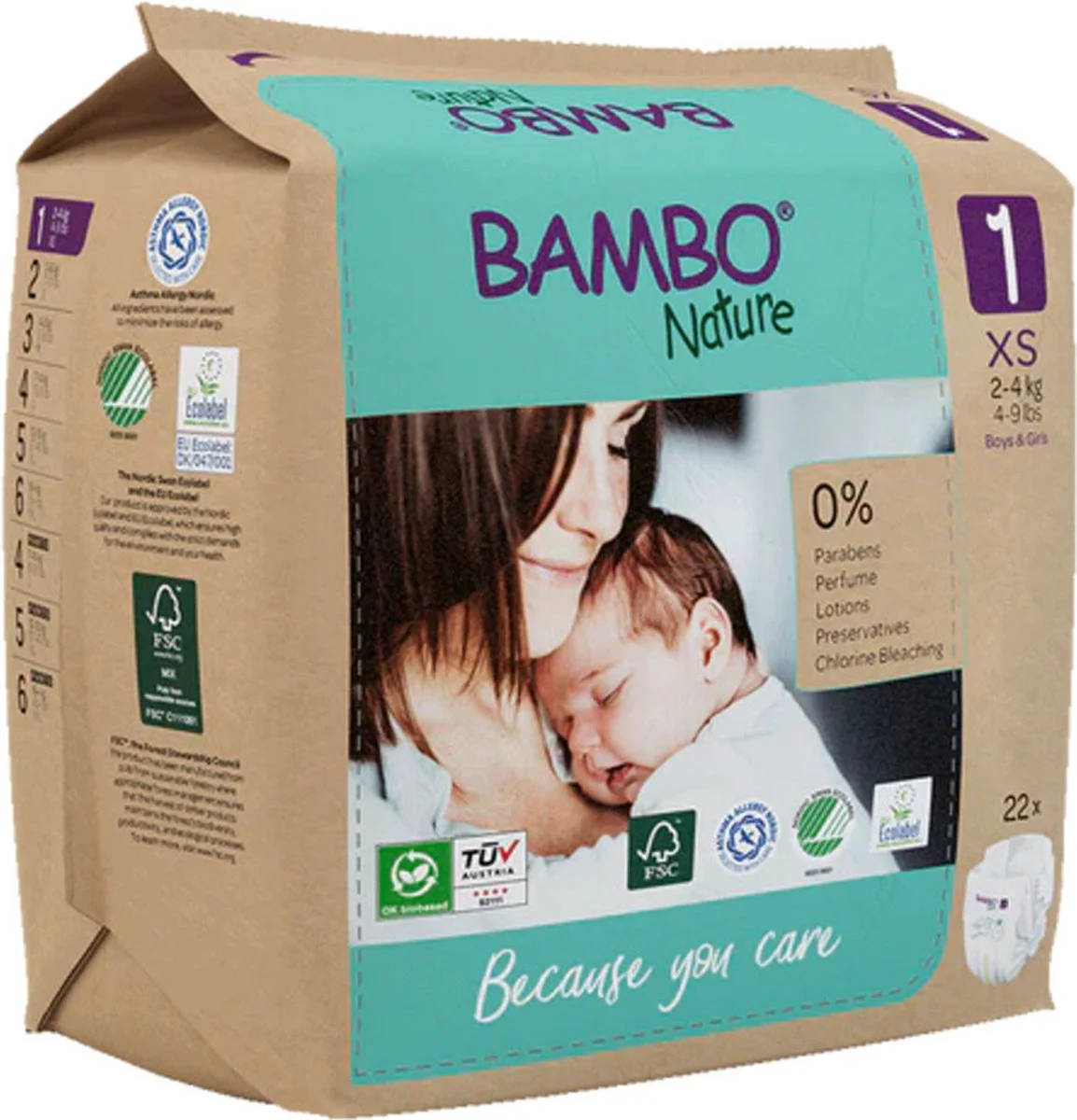 Bambo Nature Maat 1 Luiers XS 22ST