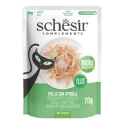 12x Schesir Complementary Kattenvoer Kip & Zeebaars in Gelei 70 gr