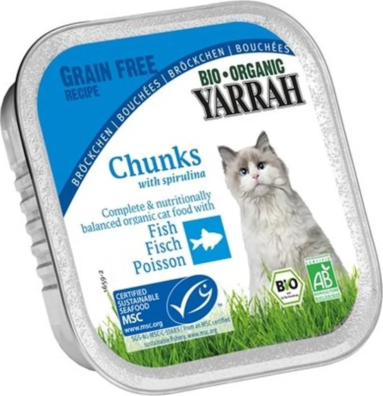 Yarrah Bio Kattenvoer Chunks Vis 100 gr