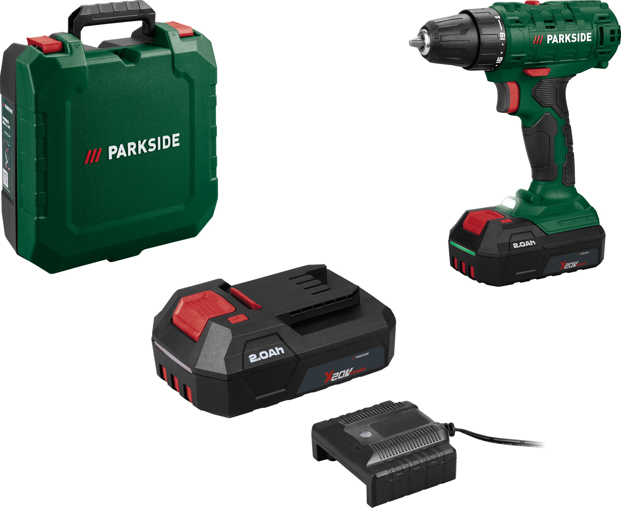 PARKSIDE Accu-schroefboormachine set 20 V, 35 Nm, met accu 2 Ah en lader 1 A