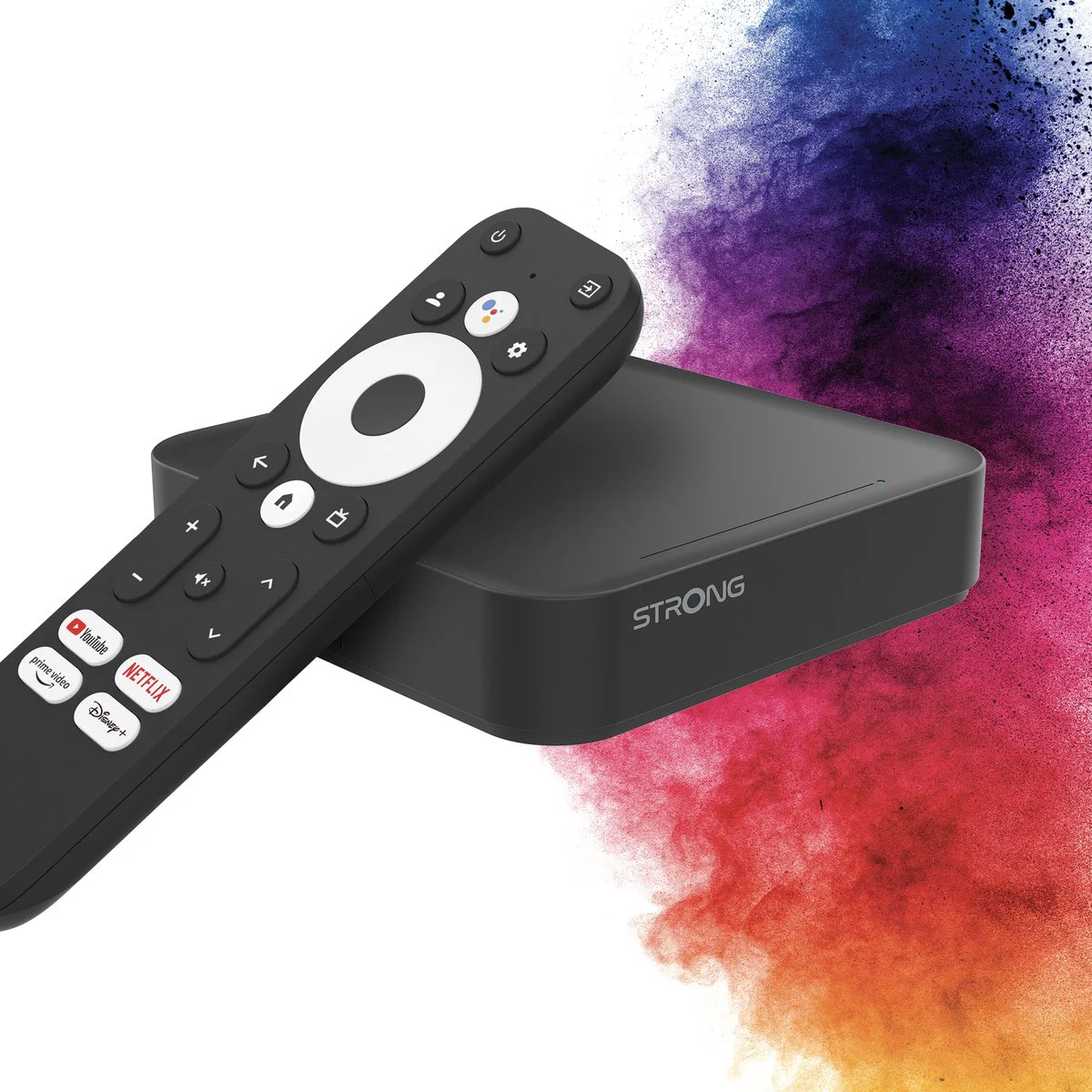 STRONG - Streaming Box Android TV 4K UHD - Leap-S3 - Chromecast ingebouwd - Google Voice Assistant compatibel - Dolby Atmos & Dolby Vision - Gemakkelijk te installeren - Zwart