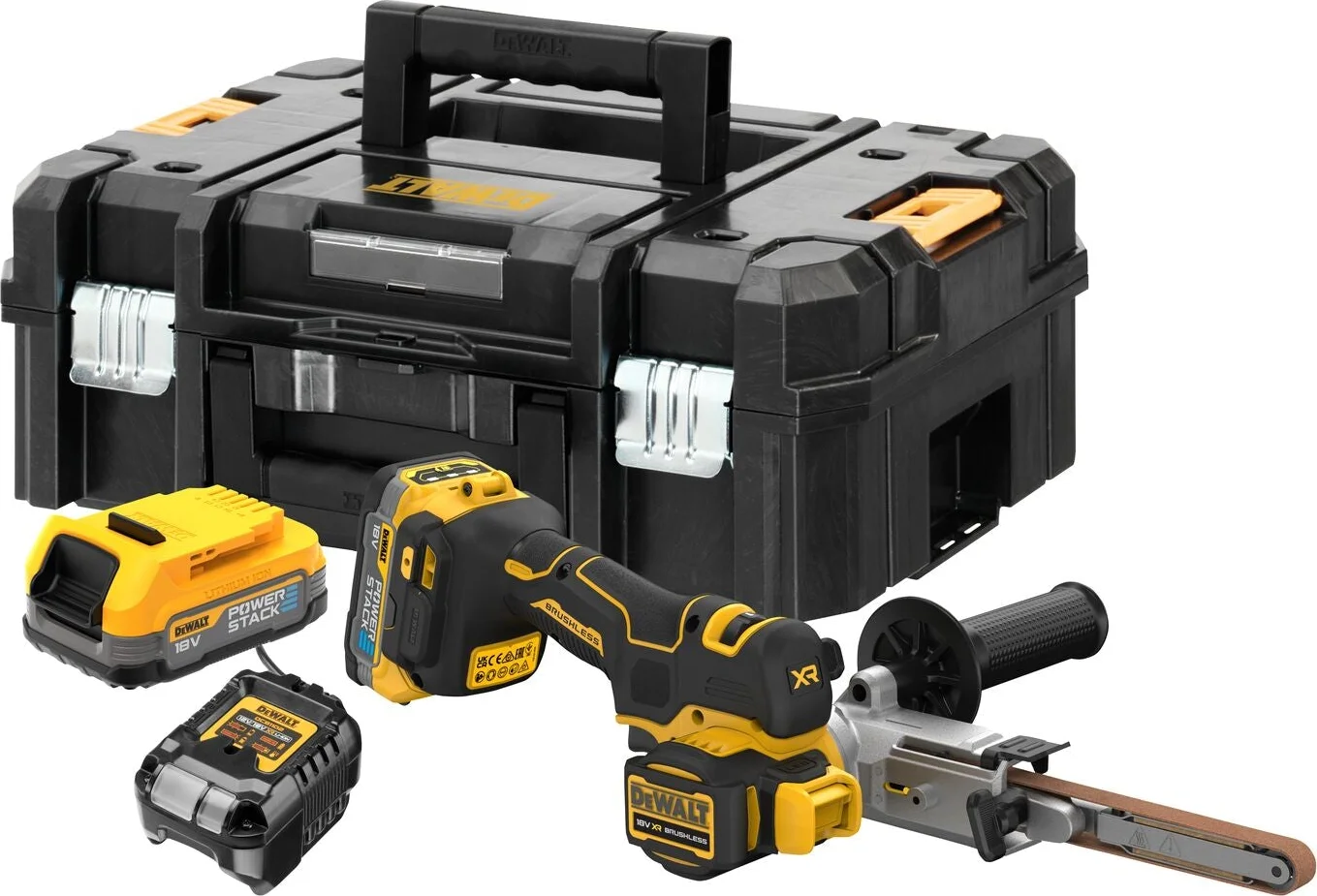 DeWALT DCM200E2T Accu stripschuurmachine 13mm 18V XR 1.7Ah POWERSTACK in TSTAK