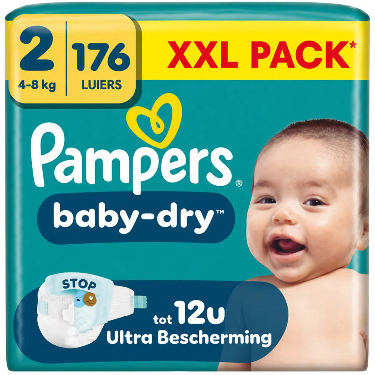 2x Pampers Baby Dry Luiers Maat 2 (4-8kg) 88 stuks