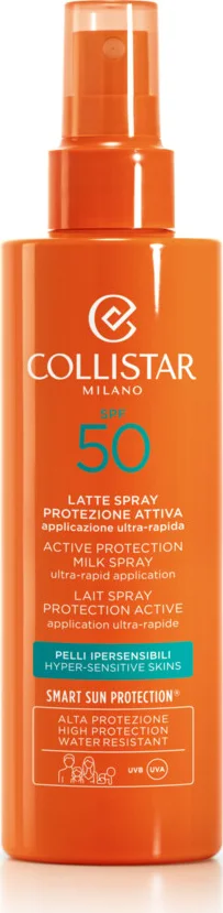 2x Collistar Active Protection Milk Spray Ultra-Rapid Application SPF 50 200 ml