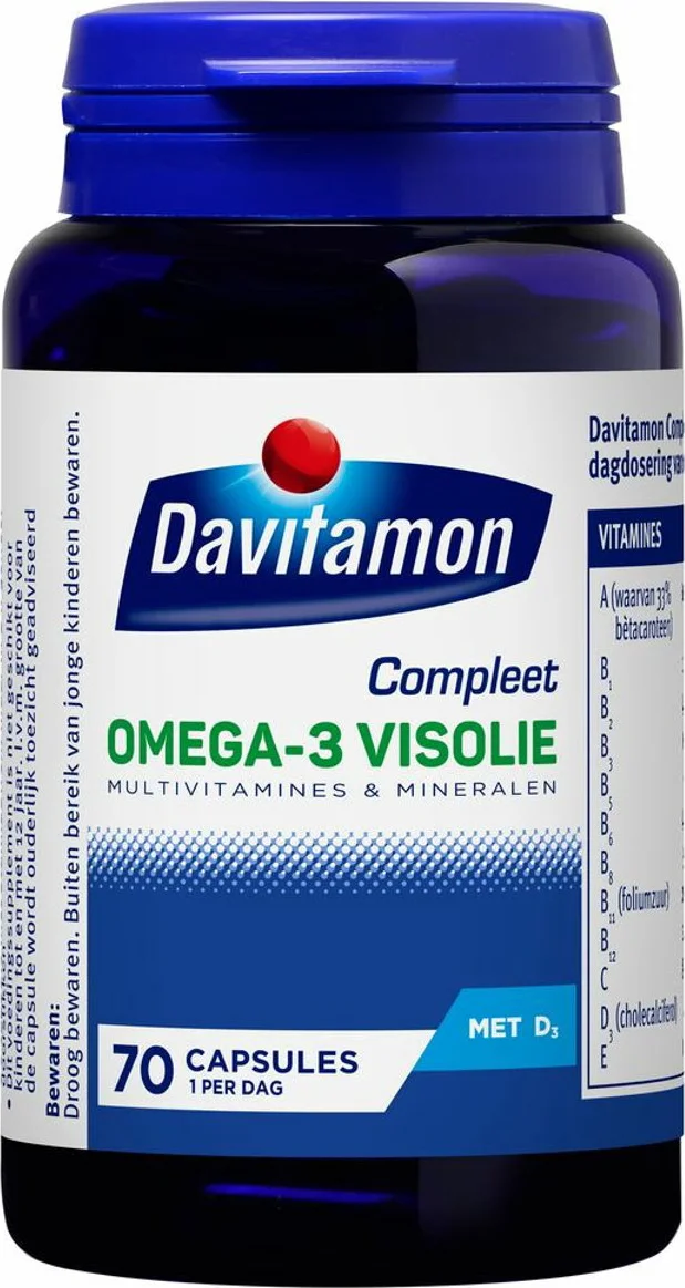 4x Davitamon Compleet Omega-3 Visolie 70 capsules