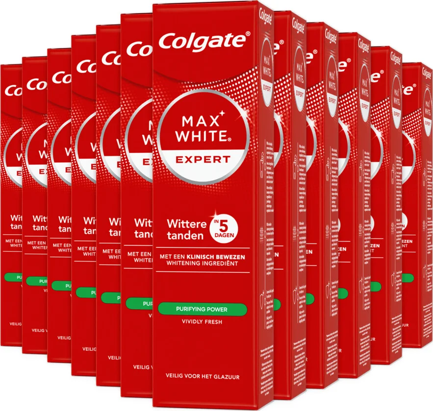 12x Colgate Tandpasta Max White Expert Purifying Power 75 ml