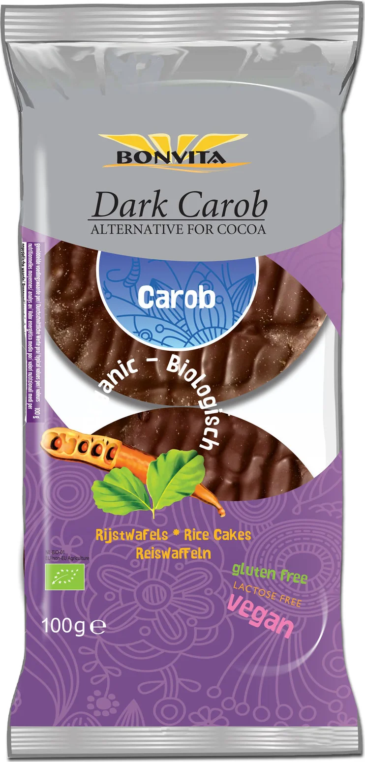 BonVita Dark Carob Rijstwafels 100GR