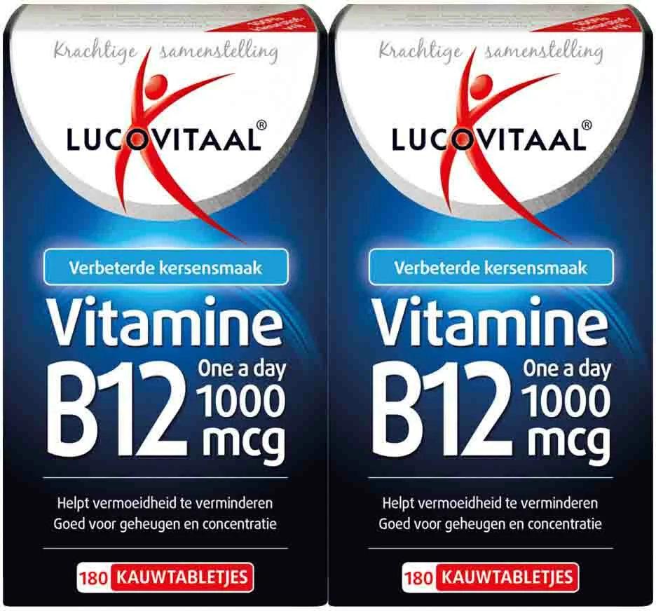 2x Lucovitaal Vitamine B12 1000mcg 180 kauwtabletten