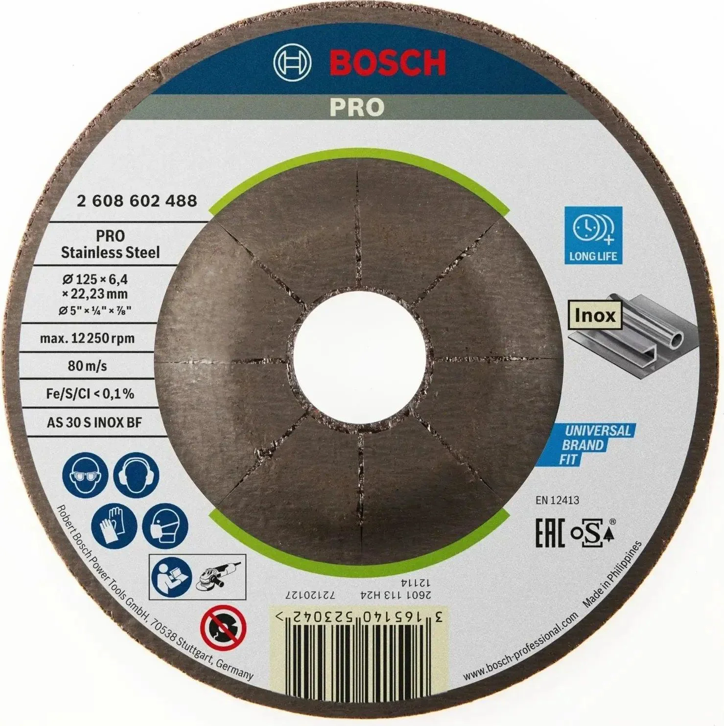 Bosch Professional Afbraamschijf PRO Stainless Steel 125x22,23x6,4mm VE=1 - 2608602488