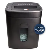 DESQ® Papierversnipperaar - 12 vel - 4 x33 mm - P4 - 19 Liter opvangbak - Slechts 60dB - Ook creditcards - AVG-proof
