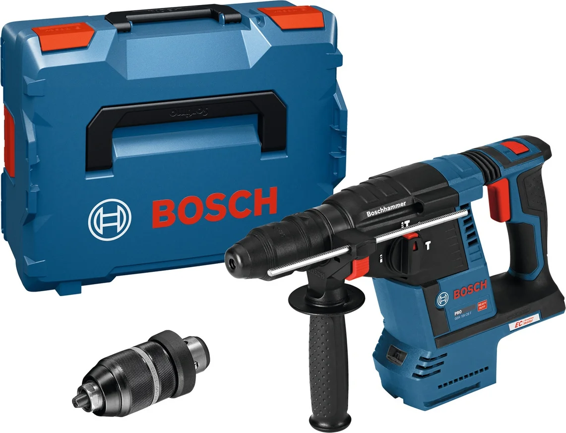 Bosch Professional GBH 18V-26 F Accu combihamer SDS-Plus 2,6J + snelwisselboorkop 18V Basic Body in L-Boxx - 0611910001