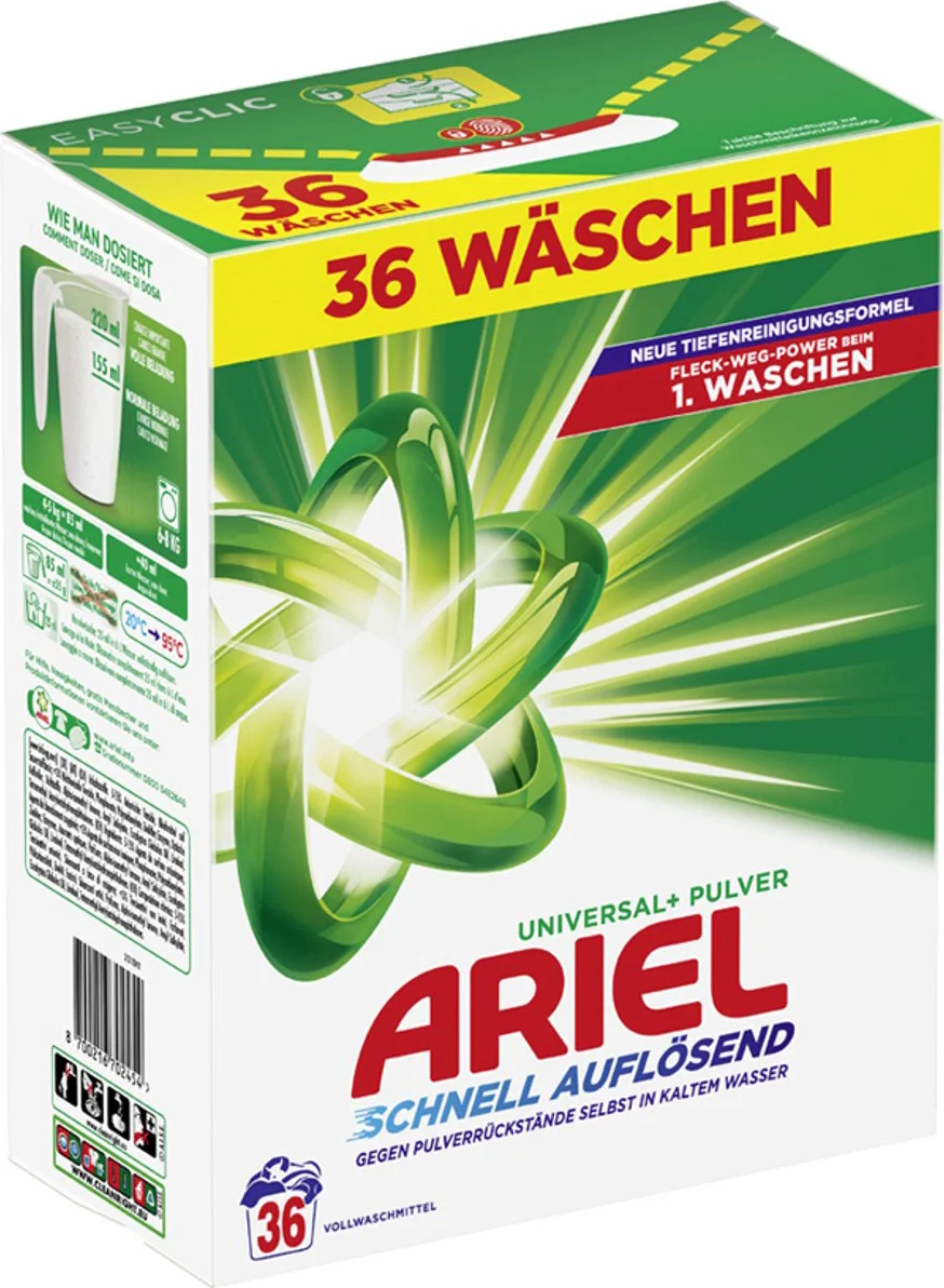 Ariel Waspoeder Universal+ 36 wasbeurten 1,98 kg