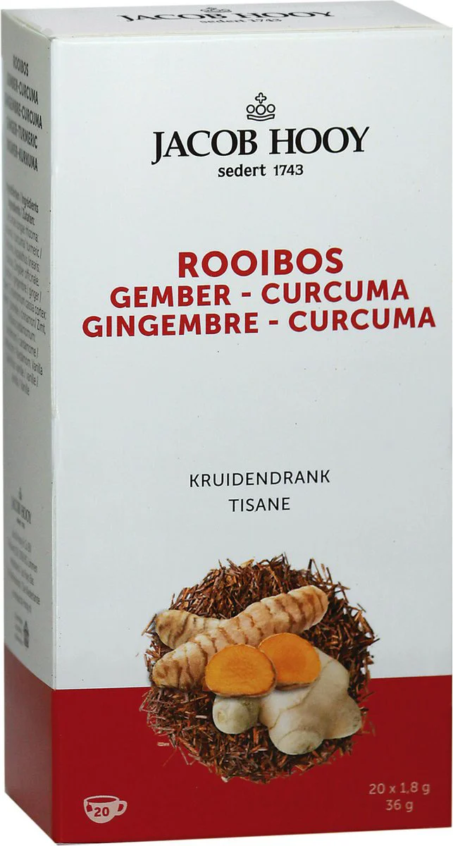 Jacob Hooy Rooibos Gember Curcuma Kruidendrank 20ST